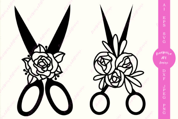 Elevating Digital Craftsmanship: The Strategic Value of Floral Scissors Sewing Clipart