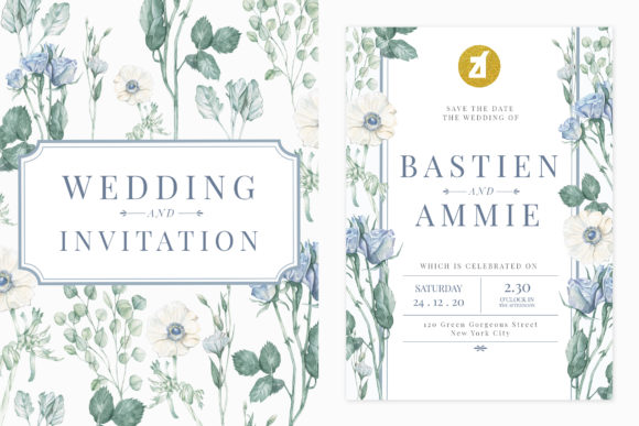 Elevating Winter Nuptials with Hand-Drawn Floral Wedding Invitation Graphics