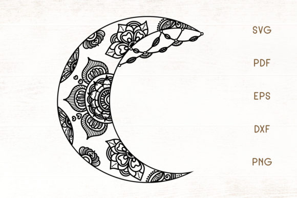 Floral Crescent Moon SVG Design Guide