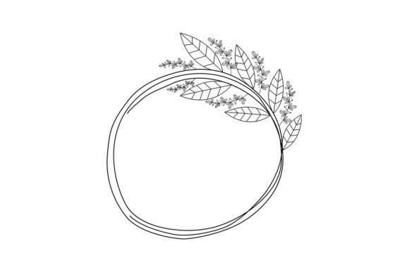 Floral Round Frame No.2: Versatile Design Asset