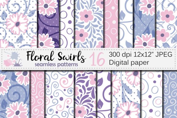 Floral Swirls Seamless Digital Paper for Creative Projects