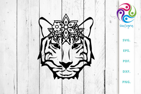 Floral Tiger Head Cut File: A Versatile Design for Adorable Crafts