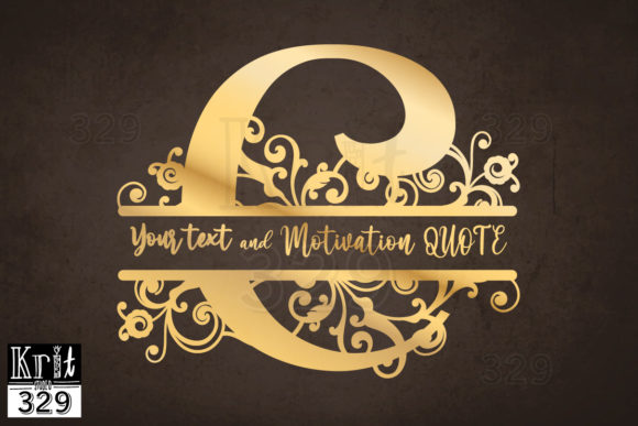 Floral Vine Alphabet Split Monogram C