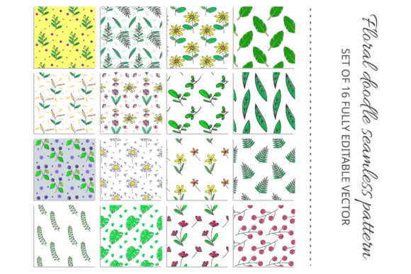 Set of 16 Floral Seamless Pattern: A Versatile Asset for Creative Projects