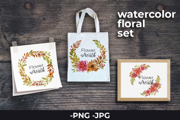 Strategic Application of the Autumn Watercolor Floral Wreath Set in Professional Design