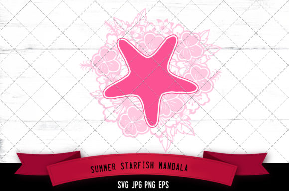 Tropical Floral Starfish Mandala: Versatile Silhouette Assets for Creative Projects