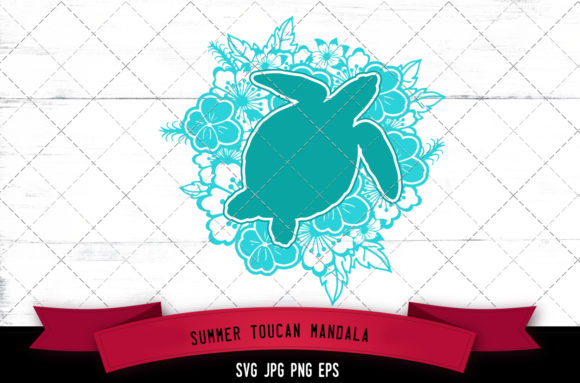 Tropical Floral Turtle Mandala: A Versatile Design Asset for Creative Projects