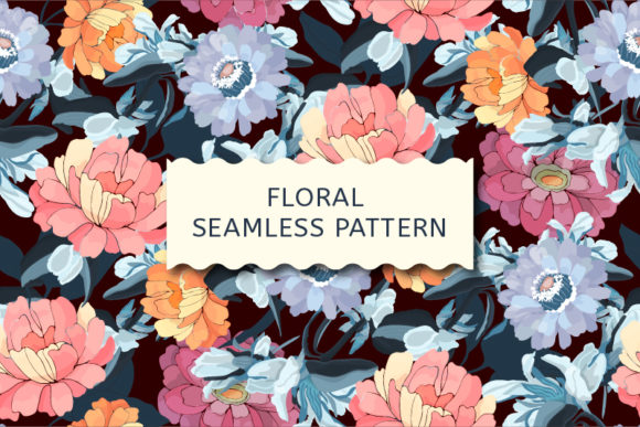 Vector Floral Pattern: Garden Flowers for Professional Textile and Surface Design