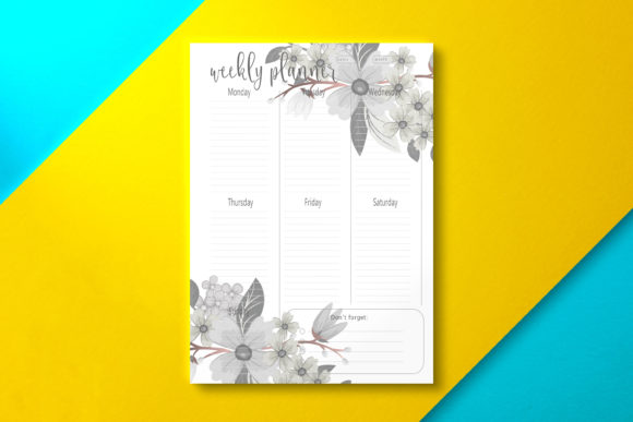 Weekly Planner Floral: Elevating Productivity with Elegant, Commercial-Ready Design
